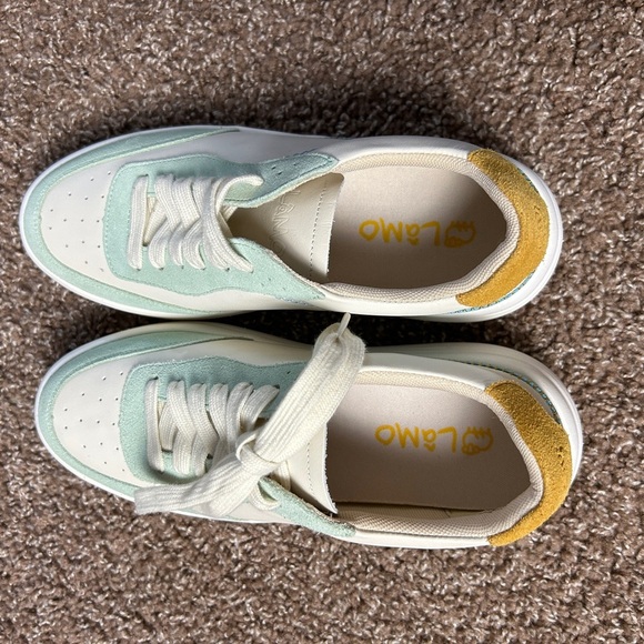 Lamo Green and Cream Slippers with Suede Accents - Picture 7 of 9